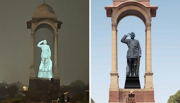 India salutes Netaji Subhas Chandra with a statue at India Gate